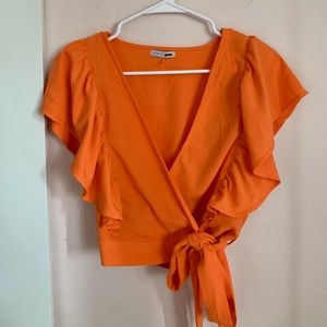 Orange Side Tie Top